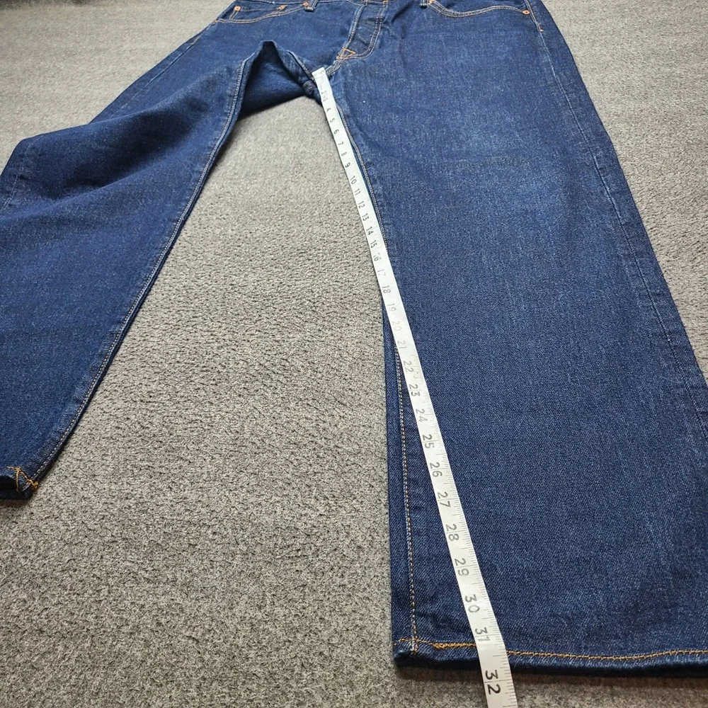 Levi's 501 Jeans Mens 40x34 Dark‎ Blue Excellent Straight Leg Button Fly Denim